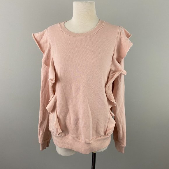 Avec Les Filles Blush Ruffle Crew Neck Sweater - Picture 2 of 8